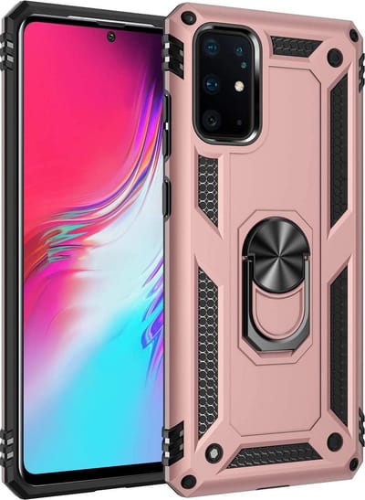 Hoesje Geschikt voor: Samsung Galaxy S10 Lite Rugged Ring Armor schokbestendige rose goud