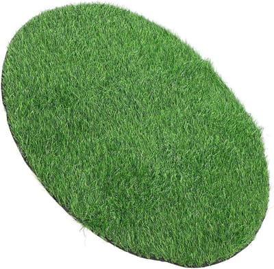 Kunstgras Grasmat - Plastic Tapijt - Buiten Decoratie - Onderhoudsarm - 100 cm Diameter - Groen