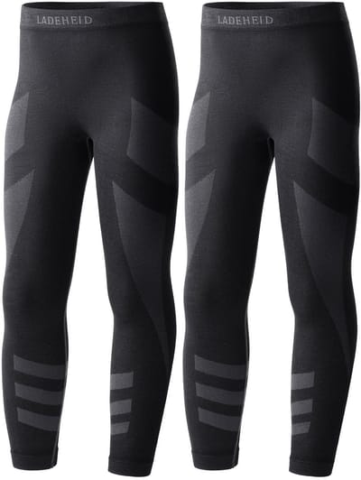 Ladeheid Thermobroek 2 Pack Set - Thermo ondergoed - Kinderen - Jongen - Meisjes – Grafiet/Graphiet – 122-128 - LA-LA40-KIDS-Pants-2B