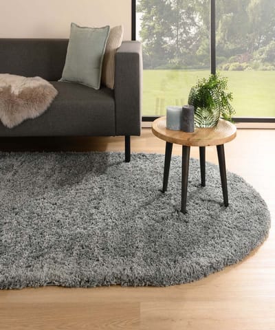 Vloerkleed ovaal hoogpolig - Cozy Shaggy grijs 120x180