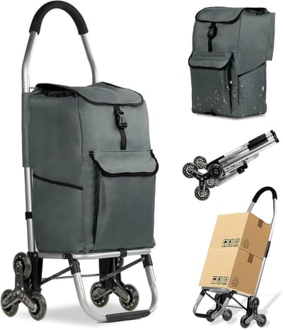 Core® Winkeltrolley - Trolley - Boodschappentrolleys - draagbaar - makkelijk schoon te maken- Donkergrijs- 48cm x 41cm x 14cm