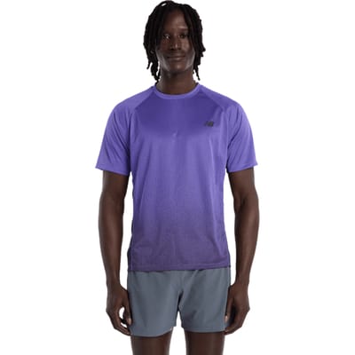 New Balance Tech T-shirts Heren - Paars - Maat L - Poly Jersey