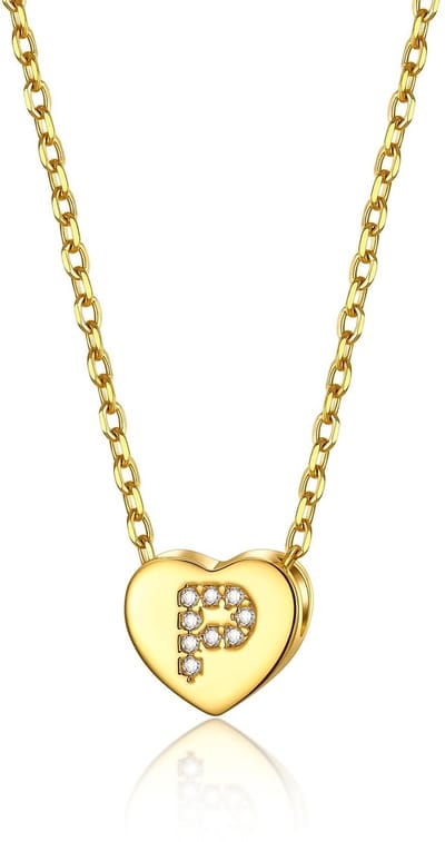 Dailygoods- Hartketting dames - Gouden ketting 41 cm - Koper hanger - Roestvrij staal - Geschikt voor vrouwen/meisjes - Perfect als cadeau - Halsketting