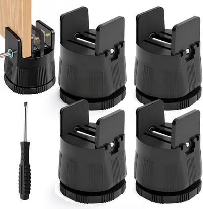 Set van 4 Verstelbare Meubelverhogers 5 cm voor Bedden en Stoelen, Zware Kwaliteit, Geschikt voor Vierkante en Ronde Poten, Ideaal voor Extra Hoogte en Stabiliteit