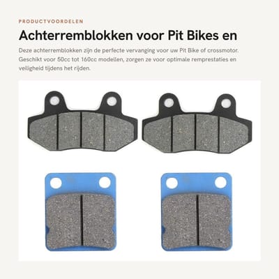 Dailygoods- Achterremblokken Geschikt voor 50/90/110/125/140/150/160cc - Remblokken - Eenvoudige installatie - Directe vervanging - Standaardspecificatie - Handig in gebruik