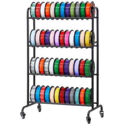 VEVOR 3D-printerfilament-opbergrek, 3 lagen, 680 x 400 x 880 mm, filamentspoelhouder op wielen, organizer voor 3D-printeraccessoires voor 3D-printstudio, kantoor, werkplaats, zwart