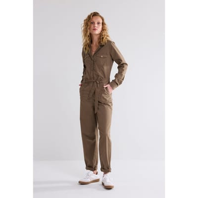 Summum Woman Jumpsuit Butter Tencel Twill Olive Size: 32 | Jumpsuits Outlet | Dames | Bruin