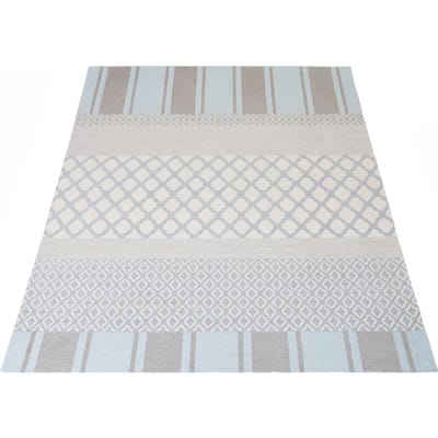 Vloerkleed Bobby Blue 200 x 280 cm - Laagpolig Synthetisch Vloerkleed – Grafisch / Modern Design