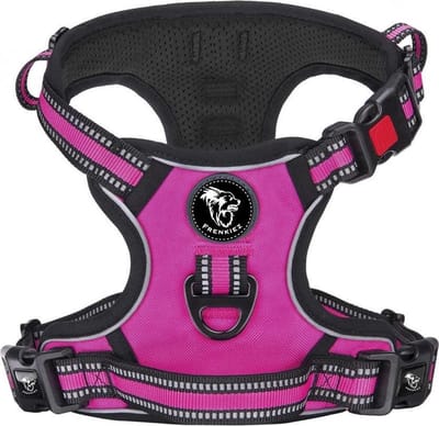 Frenkiez Reflective No Pull Comfort Harness, Fuchsia, XL