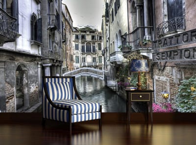 City Venice Canal Bridge Art Photo Wallcovering