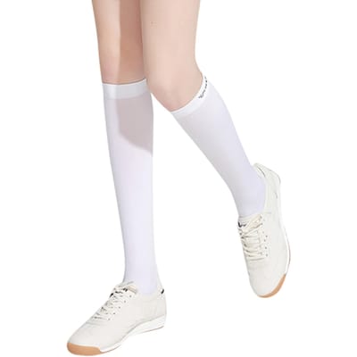 Zonnemouwen Beenmouwen UV-bescherming Open hiel Koelmouwen Kousen voor tennisgolf Short wit