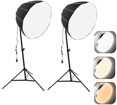 Softbox Set – 2x85W – Dimbaar 2800K-5700K – Met Afstandsbediening en 2 Lichtstatieven – Voor Portret Productfotografie en Livestream