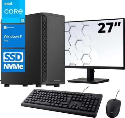 ScreenON - Office Set - Z400125 - V2 - (OfficePC.Z400125 + 27 Inch Monitor + Toetsenbord + Muis) + WiFi & Bluetooth
