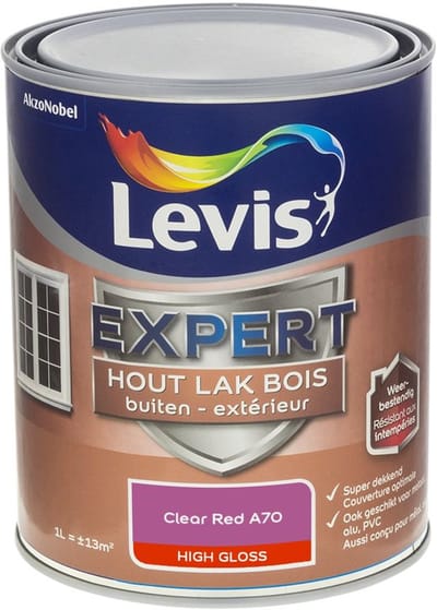 Levis - Expert Hout Lak Buiten High Gloss Mix - Clear Red A70 - Mengverf - 1 L