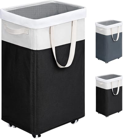 Opvouwbare Wasmand met Wielen 75L - Slanke en Ruimtebesparende Oplossing voor Kleding