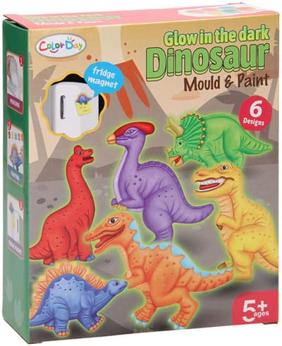 Lobbes knutselset gieten en schilderen glow in the dark dino's speelgoed.