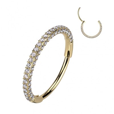 Piercing titanium ringetje rondom steentjes 0.8x10- goud - LMPiercings