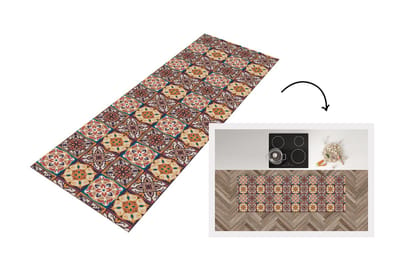 Keukenloper - Loper keuken - Vector - Tegel - Abstract - Patroon - 150x50 cm - Keukenloper vinyl