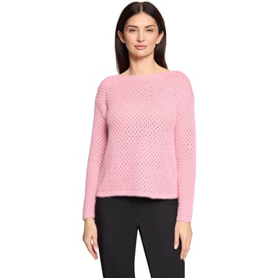 Behaaglijk zachte pullover met ajourpatroon - roze - Gr. 38 van Goldner Fashion