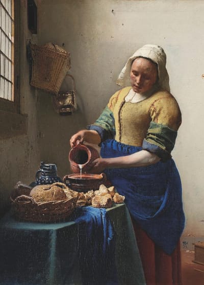 Schilderij Woonkamer - Het Melkmeisje | 50 x 70 cm | PosterGuru