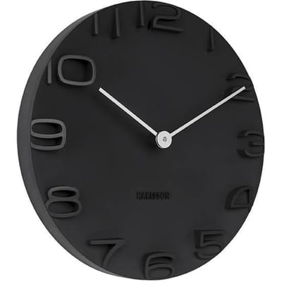 Karlsson Wandklok On The Edge - Zwart met chromen wijzers - Ø42cm - Scandinavisch