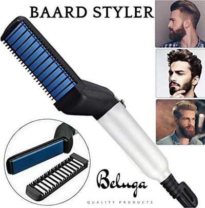 Elektronische baard & hoofd Kam/ Borstel - Baardkam -Baardverzorging - Baardborstel - Stijltang - Baardstyling - Baardgroei - Geschenk voor mannen - Grooming - Elektronische baardborstel