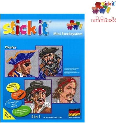 Stick-it Piraten, 4 in 1 set, ca. 3.500 steentjes, ophanghaakje en heveltje