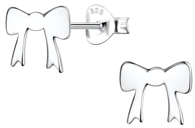 Joy|S - Zilveren strikje oorbellen - zilver - egaal gepolijst - 8 x 7 mm - sterling zilver 925