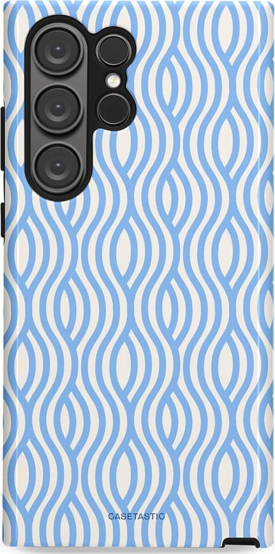 Casetastic Hoesje Geschikt voor Samsung S23 Ultra - Stijlvolle Beschermende Duo-layer Case - Zeegolf Patroon