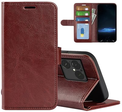 MobyDefend Hoesje - Geschikt voor Sony Xperia 1 VIII - Wallet Book Case (Sluiting Achterkant) - Bruin