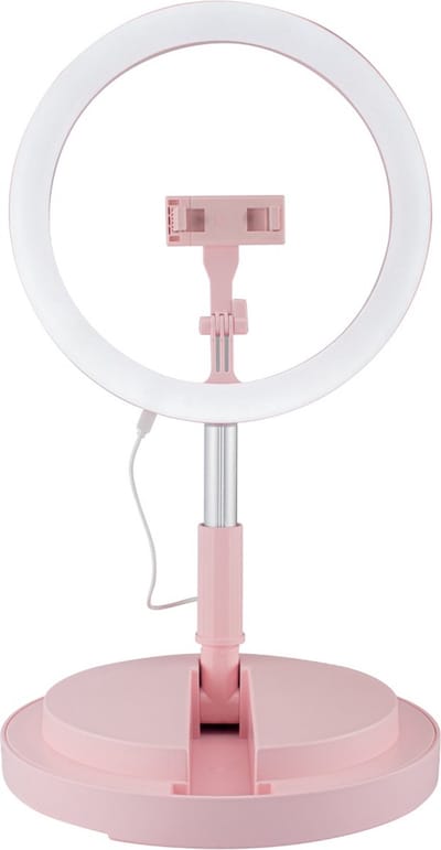 Avanca Selfie Ringlamp met statief - Smartphone - Foto lamp - 29 cm - Roze