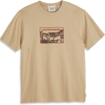 Scotch & Soda Graphic Tee Plaza Taupe Taglia: S | T-shirt stampate Outlet | Uomo | Nero