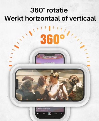 Waterdichte Telefoonhouder 360° Draaibaar – Geschikt tot 7 inch – Voor Badkamer, Keuken & Douche