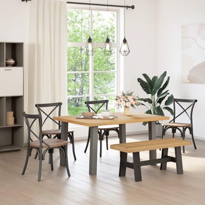 vidaXL - Eetbank - NOAIN - 120 - x - 41 - x - 45 - cm - Massief - grenenhout - Naturel