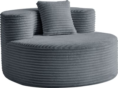 REDOM - Zitzakstoel - Samengeperst - Modern - Voor Woonkamer - Kordstof - Donkergrijs - 112 X 105 X 59 Cm