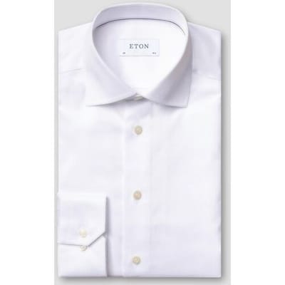 Eton - Overhemd Wit Eton Solid Signature Twill Shirt Lange Mouw Overhemd Wit 100012342