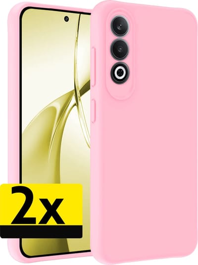 Hoesje - 2 Stuks - Geschikt voor OnePlus Nord CE4 - Sterk & Shockproof - Case Siliconen - Back Cover - Telefoon Hoes - Telefoonhoesjes - Lichtroze