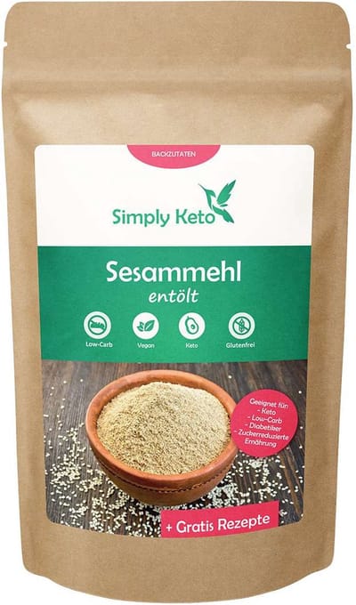 Simply Keto sesammeel 500g ontvet koolhydraatarm glutenvrij