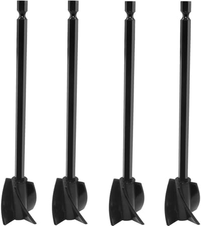 4-stuks Verfmengstaaf - Lijmmixer - Harsmixer - Mengstaaf - Kunststof - 16,5 x 3,5 cm - Geschikt voor het mengen van harsen, verf, keramische glazuren, kleurstoffen en andere stroperige vloeistoffen - Zwart