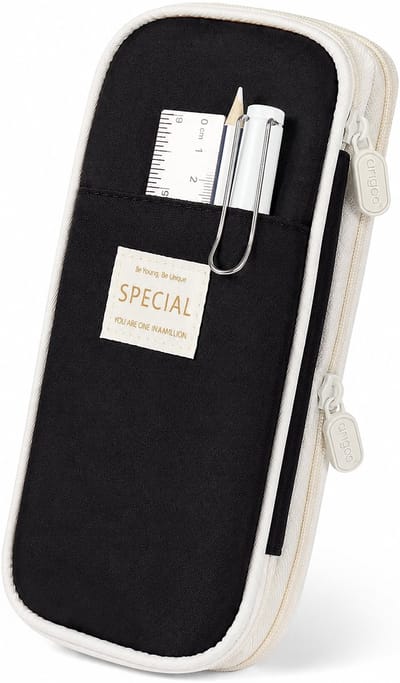 Grote Uitbreidbare Etui, Pennenetui, Potloodetui, pennenhouder voor op tafel, Jongens, Studenten, Kinderen, Volwassenen - zwart