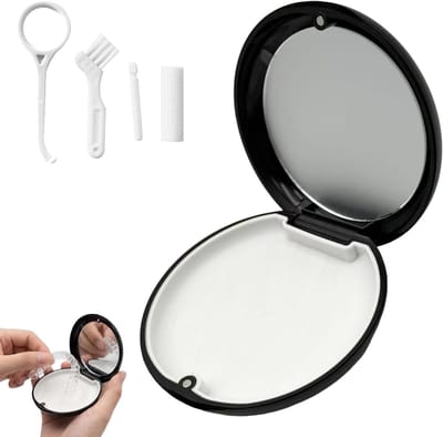 Complete set beschermhoes voor tandartsen met spiegel, magnetische deur, kauwmiddelen en uitneembare siliconen voering voor optimale hygiëne en gebruiksgemak