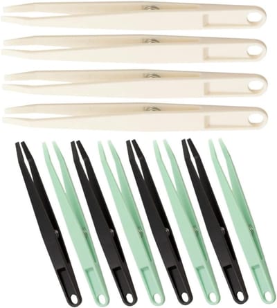 Precisie Pincet Set - Ambachtelijke Tools - Hobby Projecten - Ergonomisch Ontwerp - 12 Stuks - Diverse Kleuren