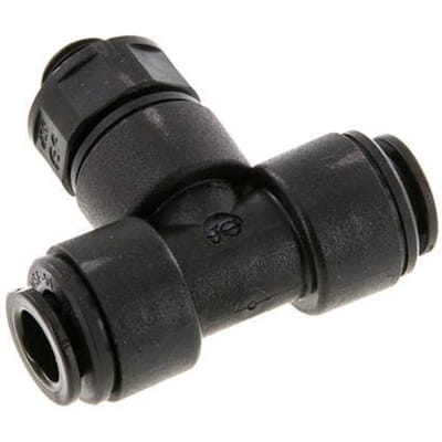 8mm x G1/8'' inline T-stuk POM Insteekfitting Buitendraad FDA Draaibaar NBR