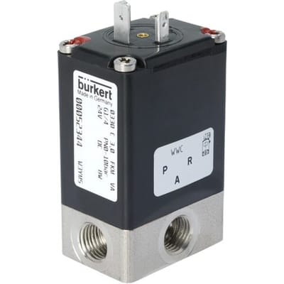 Magneetventiel 3/2-weg G1/4'' RVS FKM -1-5bar/-15-73psi 24VDC Vacuüm 0330 20030875