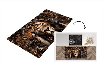 Keukenloper - Loper keuken - Dieren - Vlinder - Leeuw - 120x60 cm - Keukenloper vinyl