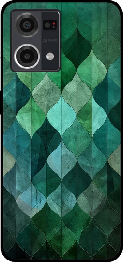 Smartphonica Telefoonhoesje Geschikt voor Oppo Reno7 4G met groene bladeren opdruk - TPU backcover case green leaf design - Groen geschikt voor Oppo Reno7 4G