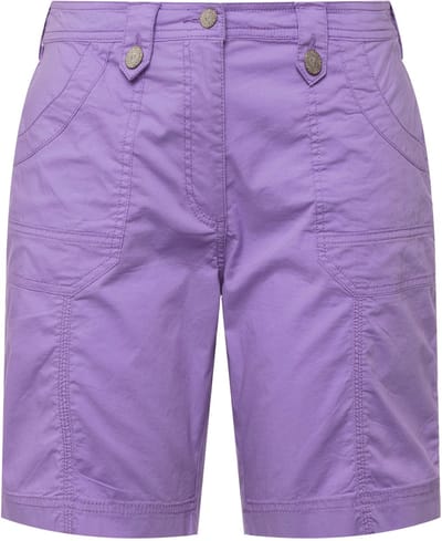 Ulla Popken - Dames - Cargo-bermuda comfortabele tailleband 4-pocket model - Blauwe lila - Maat 46