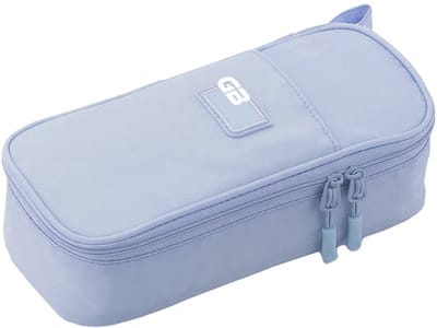 SOHO - Luxe Etui Bakmodel XL - Pennenzak - Penetui - Voorzien van dubbelvak - Met interne organizer - 24x12cm - GB Pastel - Blauw