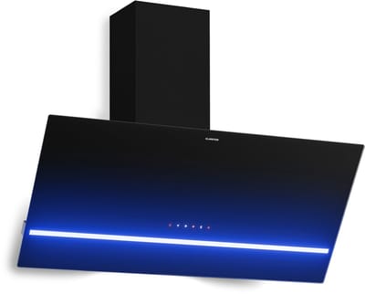 Klarstein Illuminosa schuine afzuigkap 90 cm - 818 m³/u luchtstroom, A++ energieklasse, ledverlichting, touchbediening, 3+ booststanden, stil, recirculatie en afzuiging, afzuigkap
