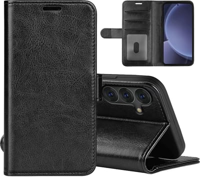 MobyDefend Hoesje - Geschikt voor Samsung Galaxy S25 Plus (S25+) - Wallet Book Case (Sluiting Achterkant) - Zwart